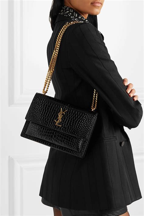 saint laurent sunset bag small|saint laurent crocodile bag.